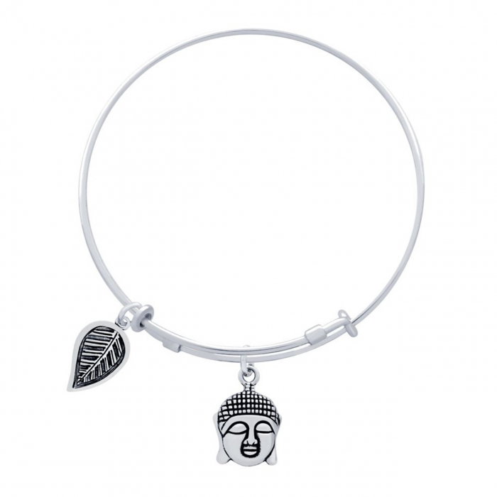 Bratara reglabila handmade din argint cu pandantive Buddha [1]