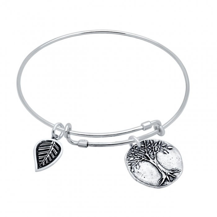 Bratara reglabila handmade din argint cu pandantive Copacul Vietii [1]
