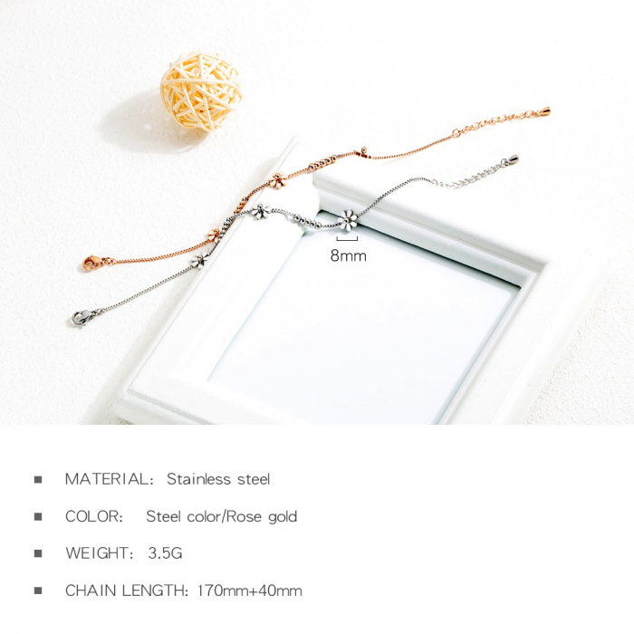 Bratara reglabila inox cu flori [4]