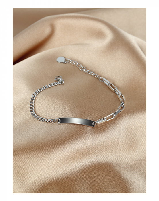 Bratara reglabila inox cu placuta [4]