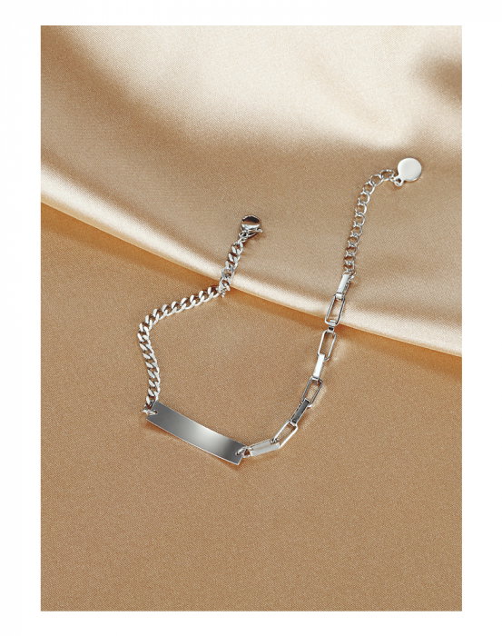 Bratara reglabila inox cu placuta [6]