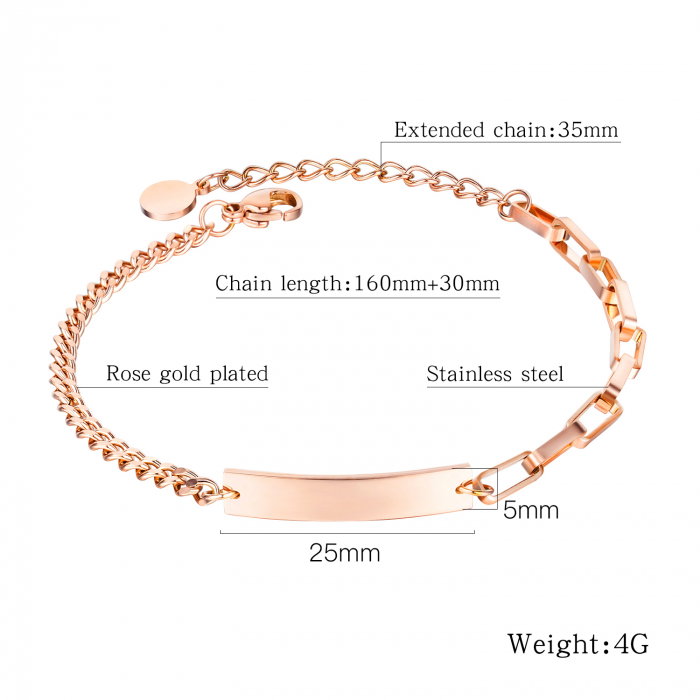 Bratara reglabila inox cu placuta [8]