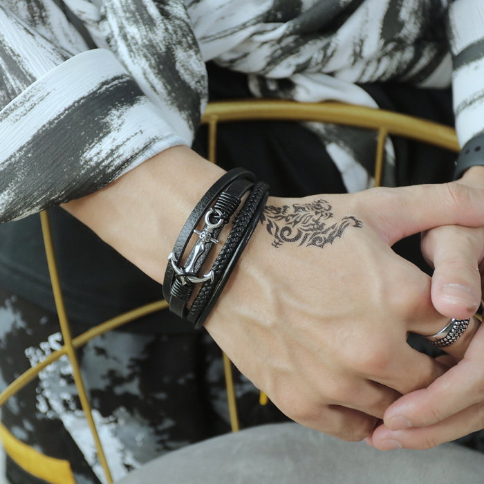 Bratara Sailor piele si inox [12]