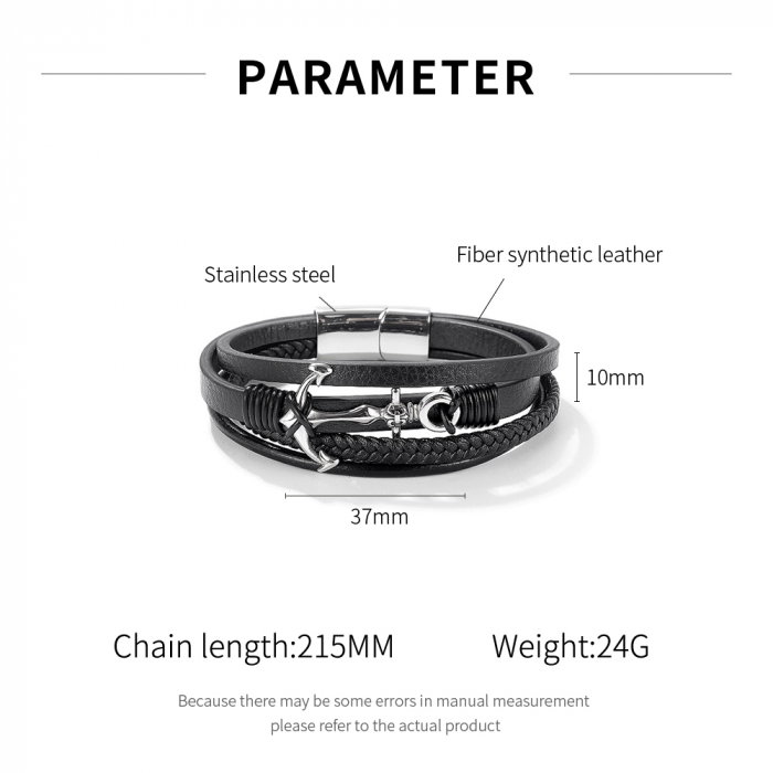 Bratara Sailor piele si inox [7]