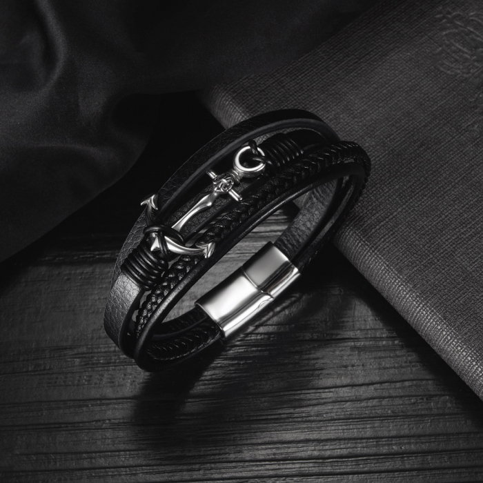 Bratara Sailor piele si inox [13]