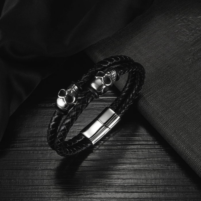 Bratara Spooky piele si inox [6]