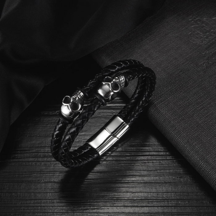 Bratara Spooky piele si inox [13]