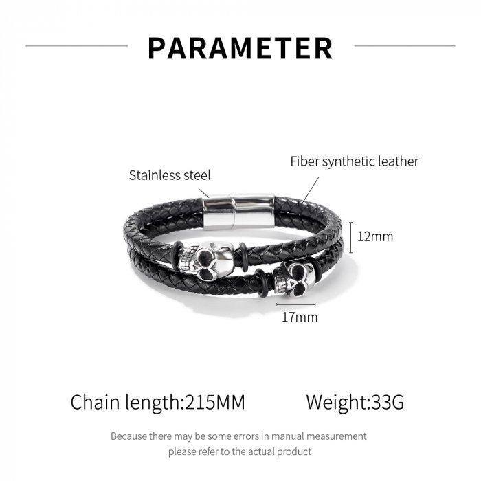 Bratara Spooky piele si inox [9]