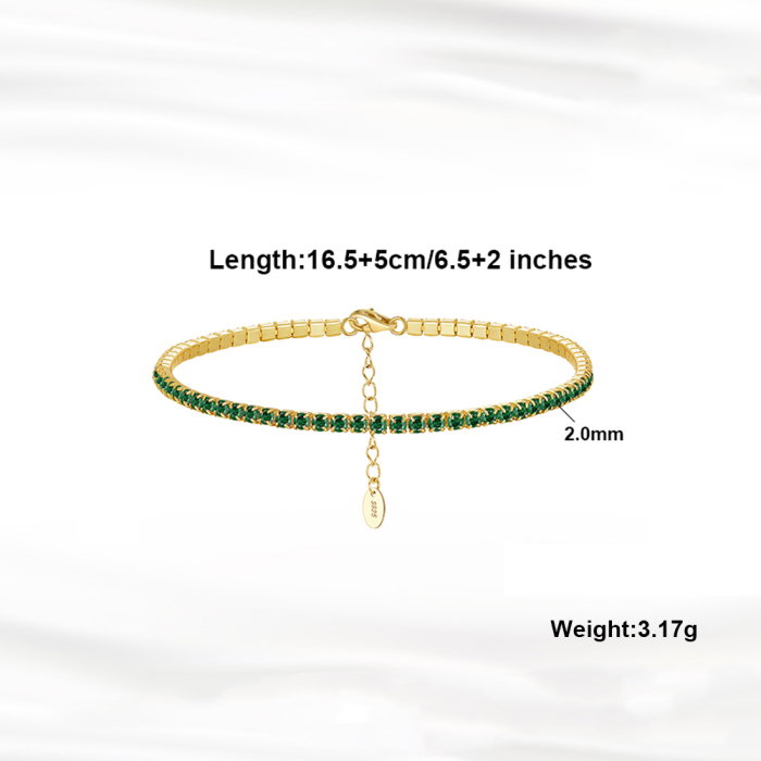 Bratara tennis argint 925 placata cu aur 14K cu zirconiu [2]