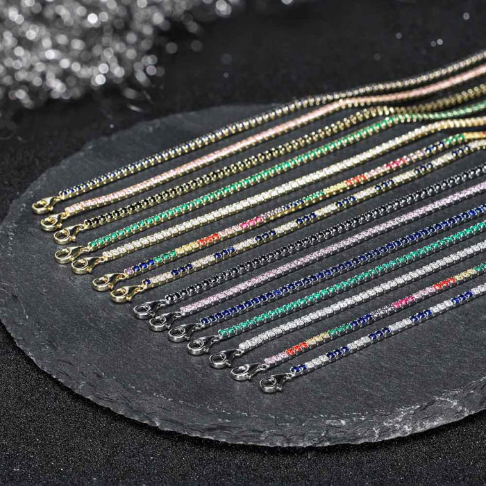 Bratara tennis argint 925 placata cu aur 14K cu zirconiu [5]