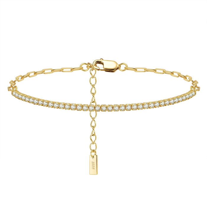 Bratara tennis argint 925 placata cu aur 14K cu zirconiu [1]