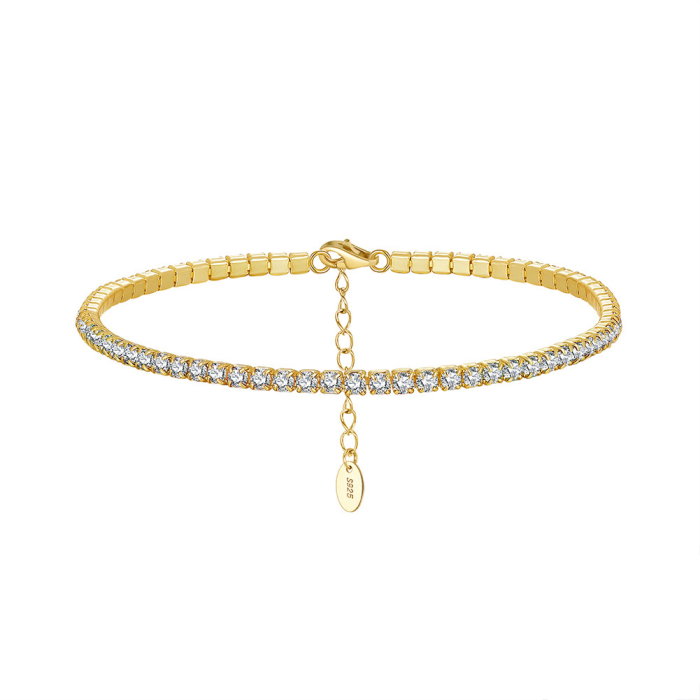 Bratara tennis argint 925 placata cu aur 14K cu zirconiu [1]