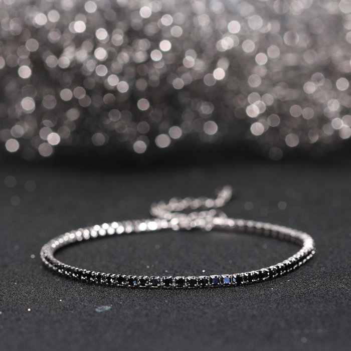 Bratara tennis argint 925 placata cu rodiu cu zirconiu [2]