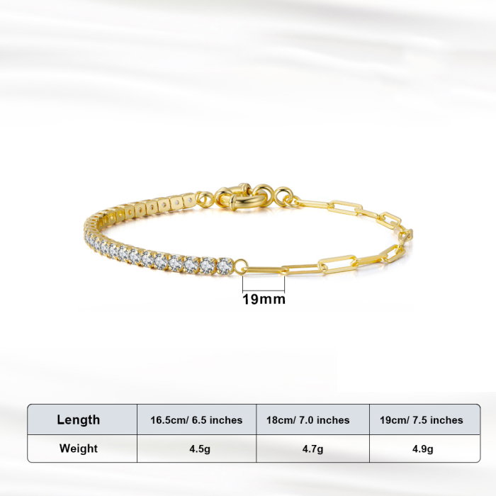 Bratara tennis argint 925 placata cu rodiu cu zirconiu, 19 cm, 3 mm [3]