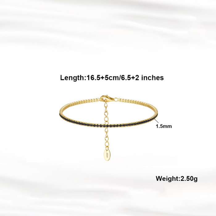 Bratara tennis argint 925 placata cu rodiu cu zirconiu [2]