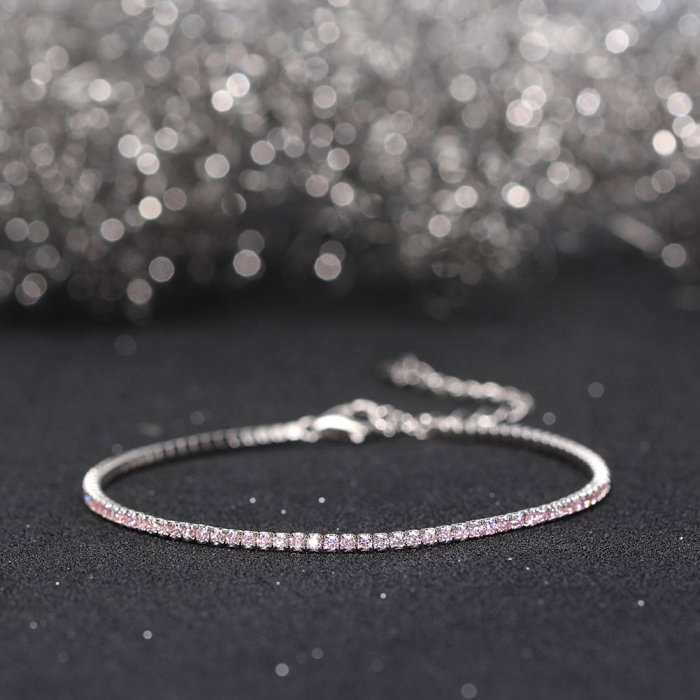 Bratara tennis argint 925 placata cu rodiu cu zirconiu [4]