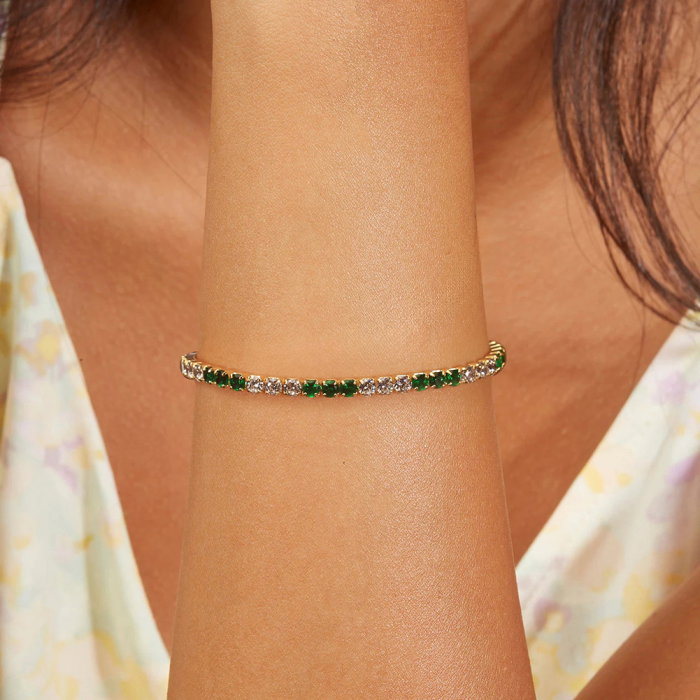 Bratara tennis argint 925 placata cu rodiu cu zirconiu [3]