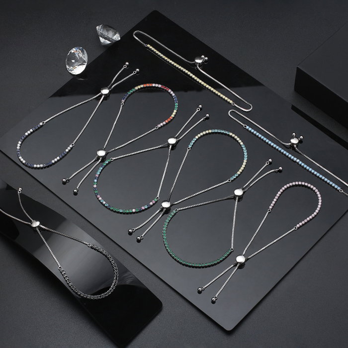 Bratara tennis argint 925 placata cu rodiu cu zirconiu [5]