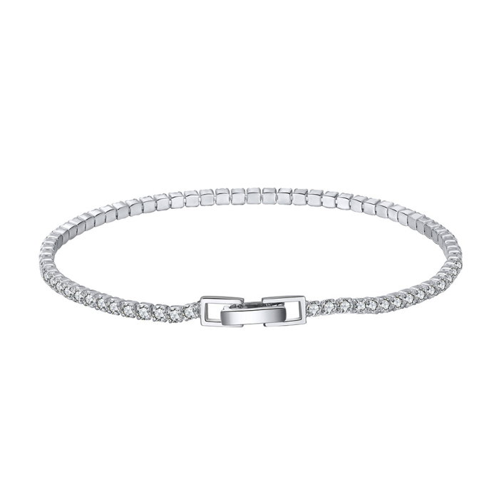 Bratara tennis argint 925 placata cu rodiu cu zirconiu 19 cm [1]