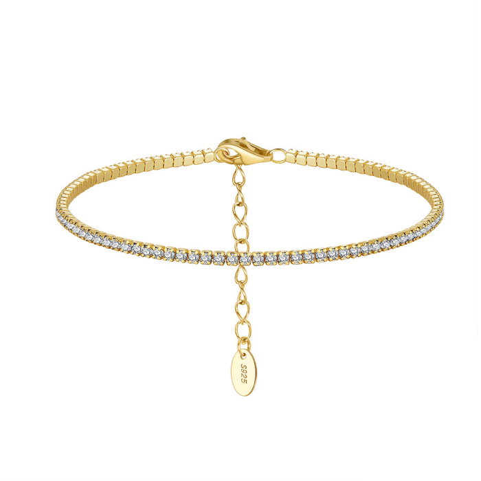 Bratara tennis argint 925 placata cu aur 14K cu zirconiu [1]