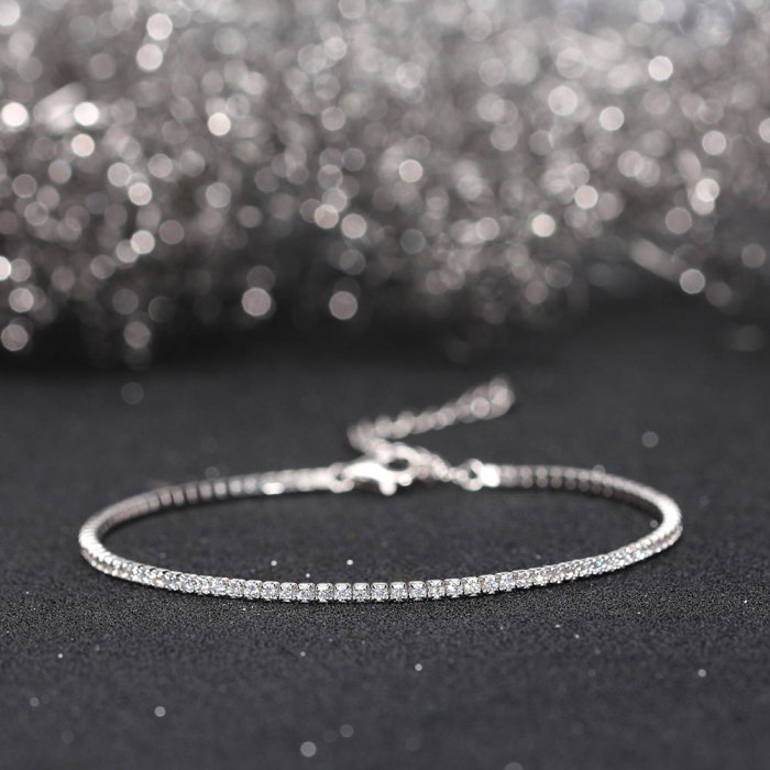 Bratara tennis argint 925 placata cu rodiu cu zirconiu [4]