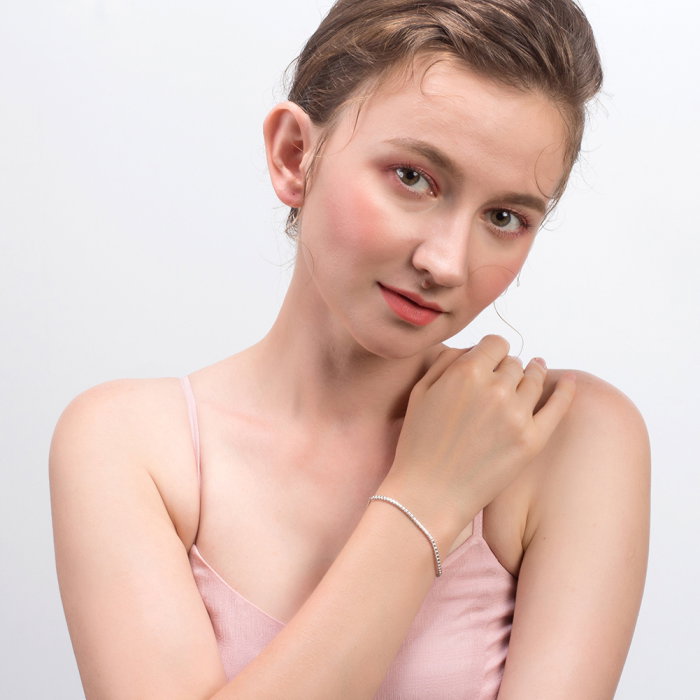 Bratara tennis argint 925 placata cu aur 14K cu zirconiu [2]