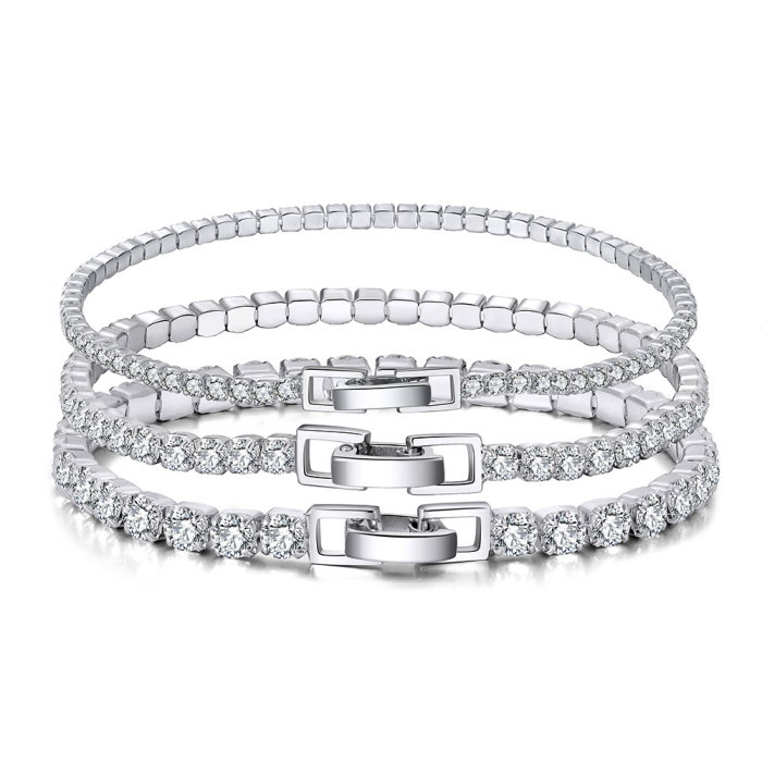 Bratara tennis argint 925 placata cu rodiu cu zirconiu 19 cm [6]