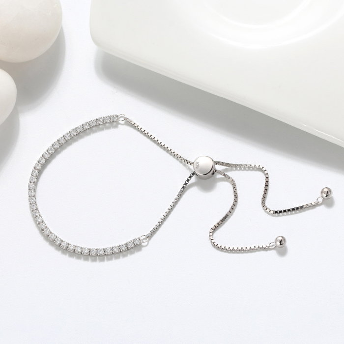 Bratara tennis argint 925 placata cu aur 14K cu zirconiu [5]