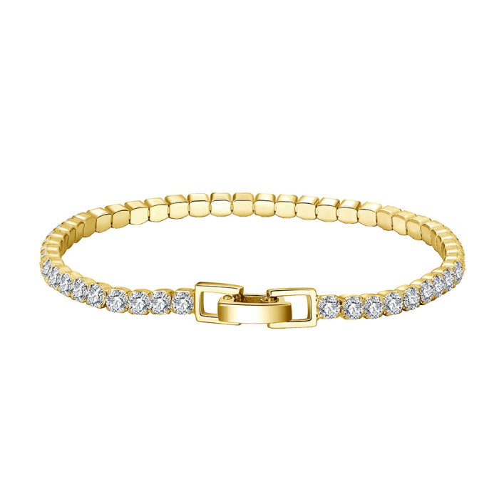 Bratara tennis argint 925 placata cu aur 14K cu zirconiu 20 cm [1]