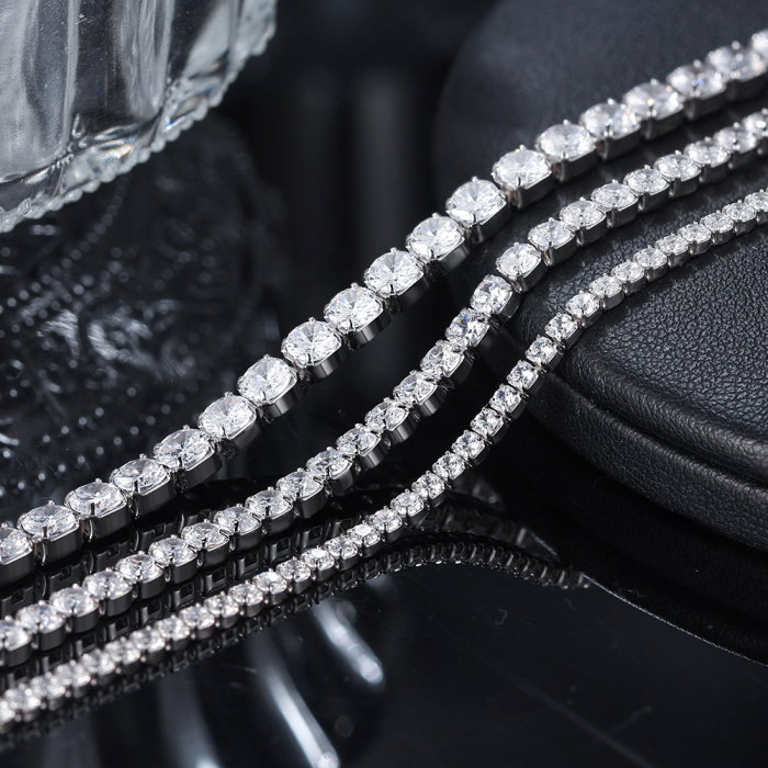 Bratara tennis argint 925 placata cu rodiu cu zirconiu 19 cm [7]