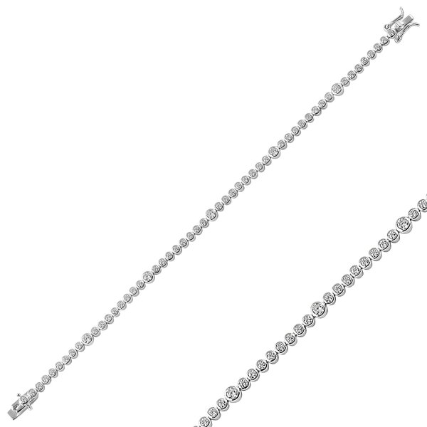 Bratara tenis din argint 925 placata cu rodiu, cu zirconii - Lungime: 18 cm [1]