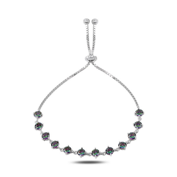 Bratara tennis din argint 925 rodiat cu zirconii topaz mistic - Be Elegant BTU0107 [1]