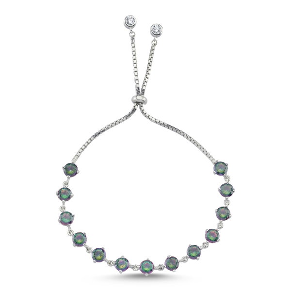 Bratara tenis din argint 925 rodiat cu zirconii topaz mistic - Be Elegant BTU0116 [1]
