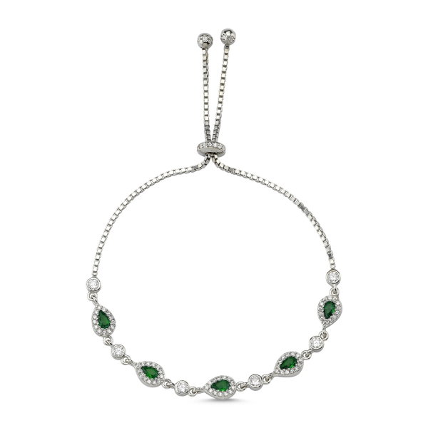 Bratara tennis din argint 925 rodiat cu zirconii verzi si albe - Be Elegant BTU0110 [1]