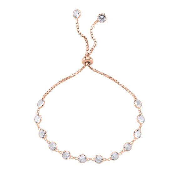 Bratara tenis reglabila din argint 925 cu aur roz si zirconii [2]