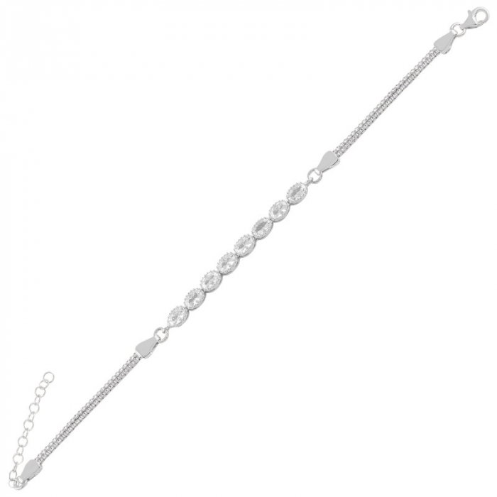 Bratara tenis reglabila din argint 925 cu zirconii ovale [1]