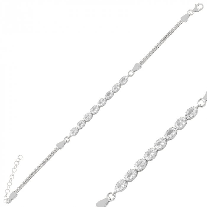 Bratara tenis reglabila din argint 925 cu zirconii ovale [2]