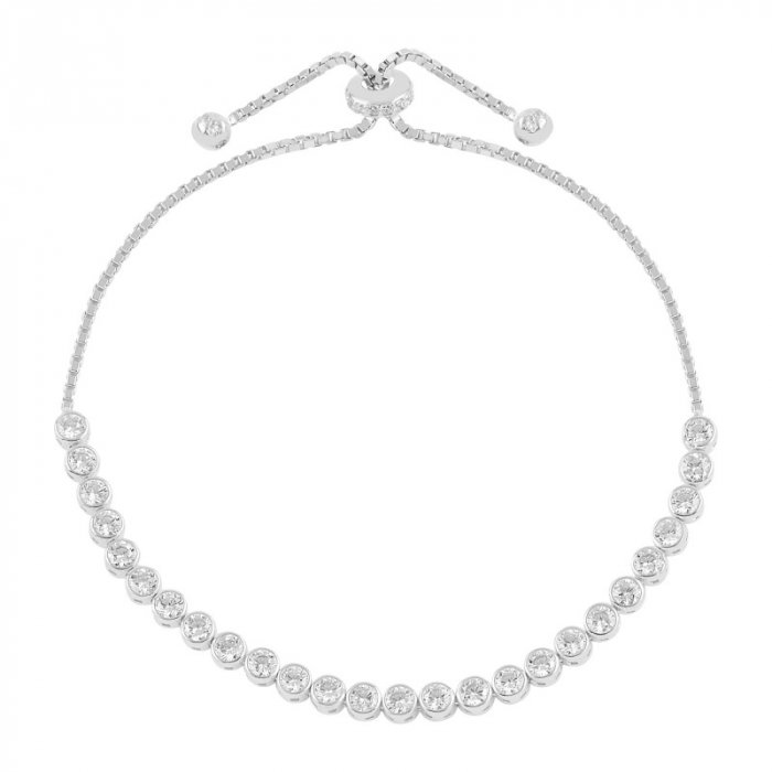 Bratara tenis reglabila din argint 925 cu zirconii rotunde de 3 mm [1]