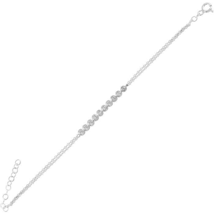 Bratara tenis reglabila din argint 925 cu zirconii si lant dublu [1]