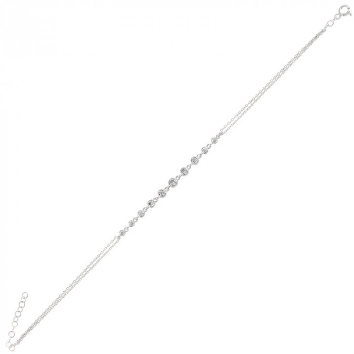 Bratara tenis reglabila din argint 925 cu zirconii si lant dublu [1]