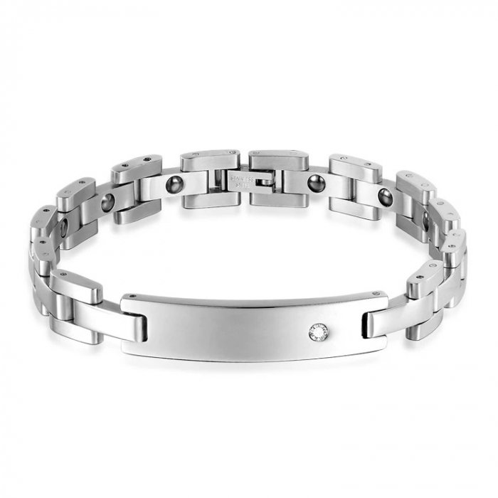 Bratara Unisex din inox 10 mm, cu zirconiu  [1]