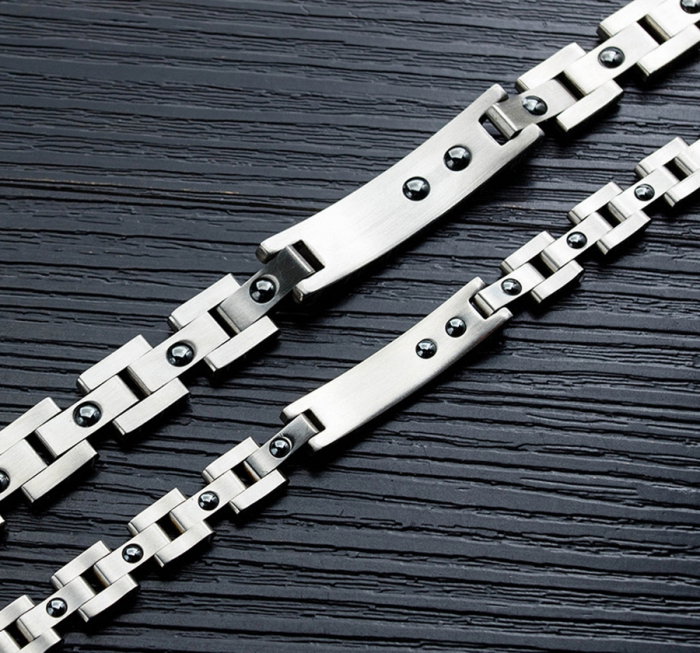 Bratara Unisex din inox 10 mm, cu zirconiu  [5]