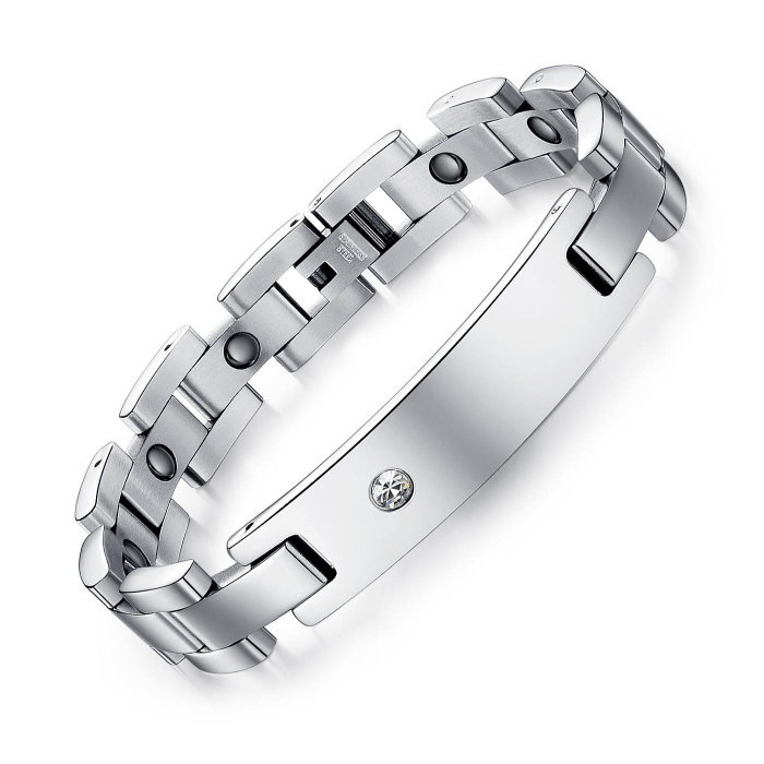 Bratara Unisex din inox 12 mm, cu zirconiu [2]