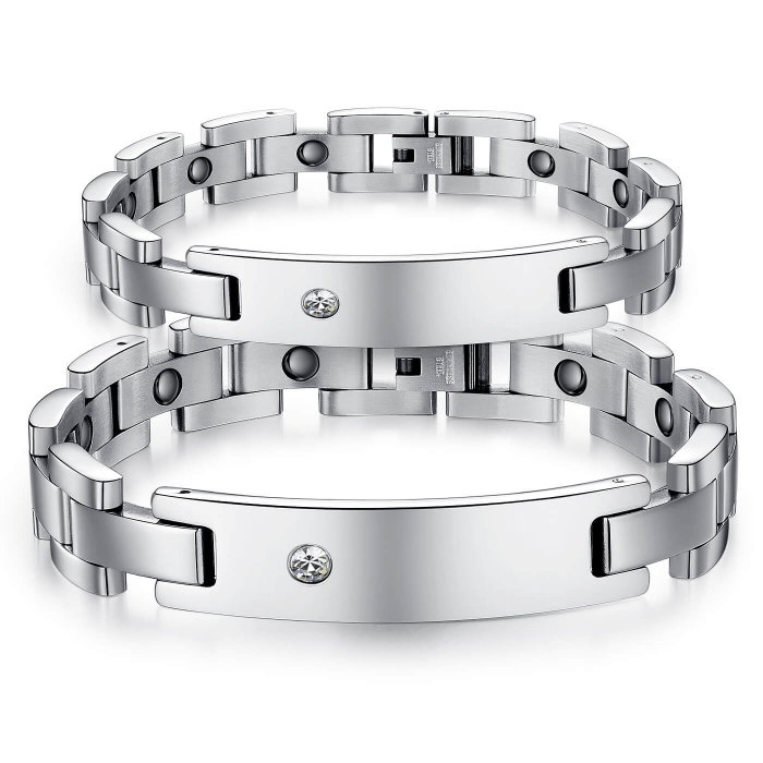 Bratara Unisex din inox 12 mm, cu zirconiu [8]