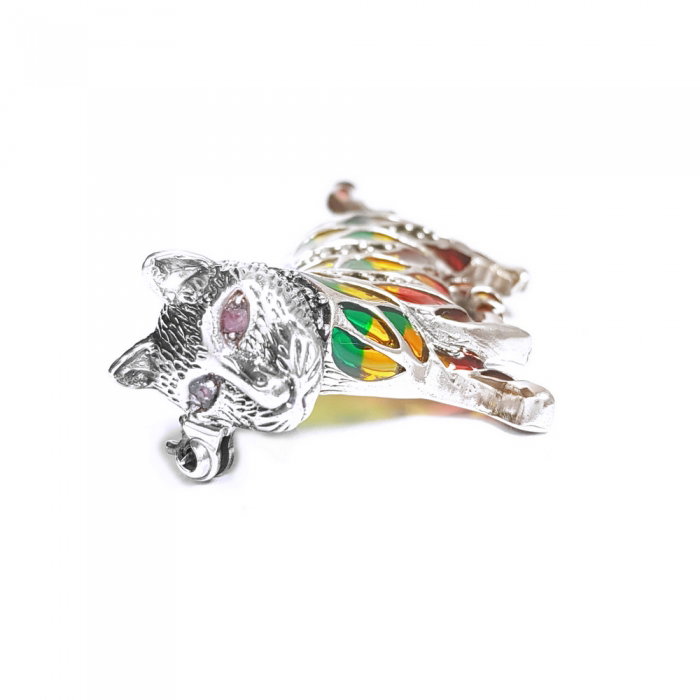 Brosa argint 925 cu pisica [2]