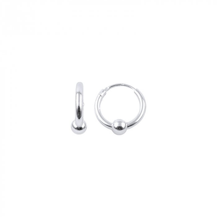 Cercei agint rotunzi cu bilita si diametru de 12 mm placati cu rodiu [1]