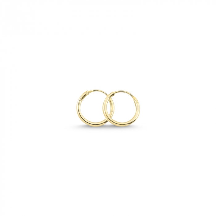 Cercei agint simpli cu cerc de 12 mm placati cu aur [1]
