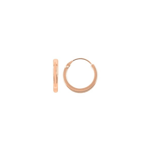 Cercei agint simpli cu cerc de 12 mm placati cu aur roz [1]