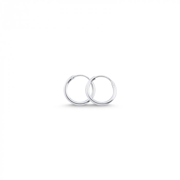 Cercei agint simpli cu cerc de 12 mm placati cu rodiu [1]