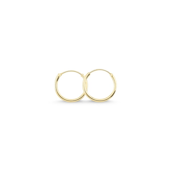 Cercei agint simpli cu cerc de 14 mm placati cu aur [1]
